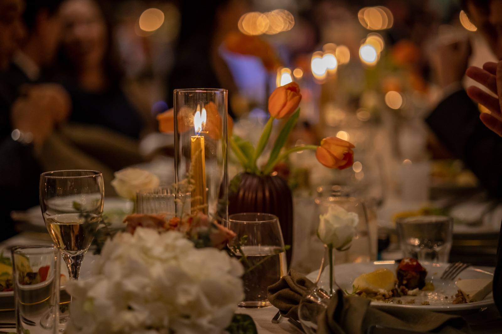 The long table at Cedarwick set for a retreat dinner