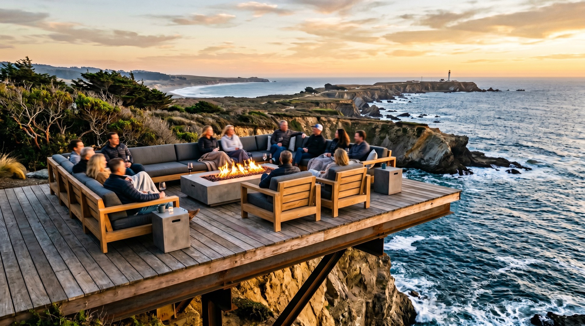 The cantilevered deck